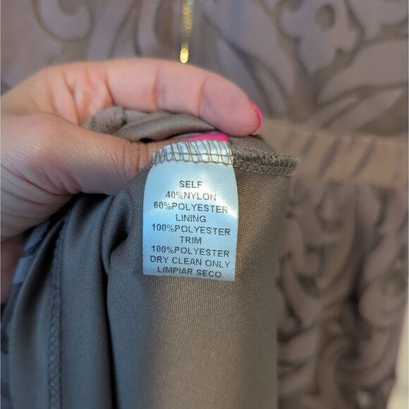 Soieblu Lace Damask Dress | Women’s Large | Beige | Elegant Cocktail Party - Picture 5 of 5